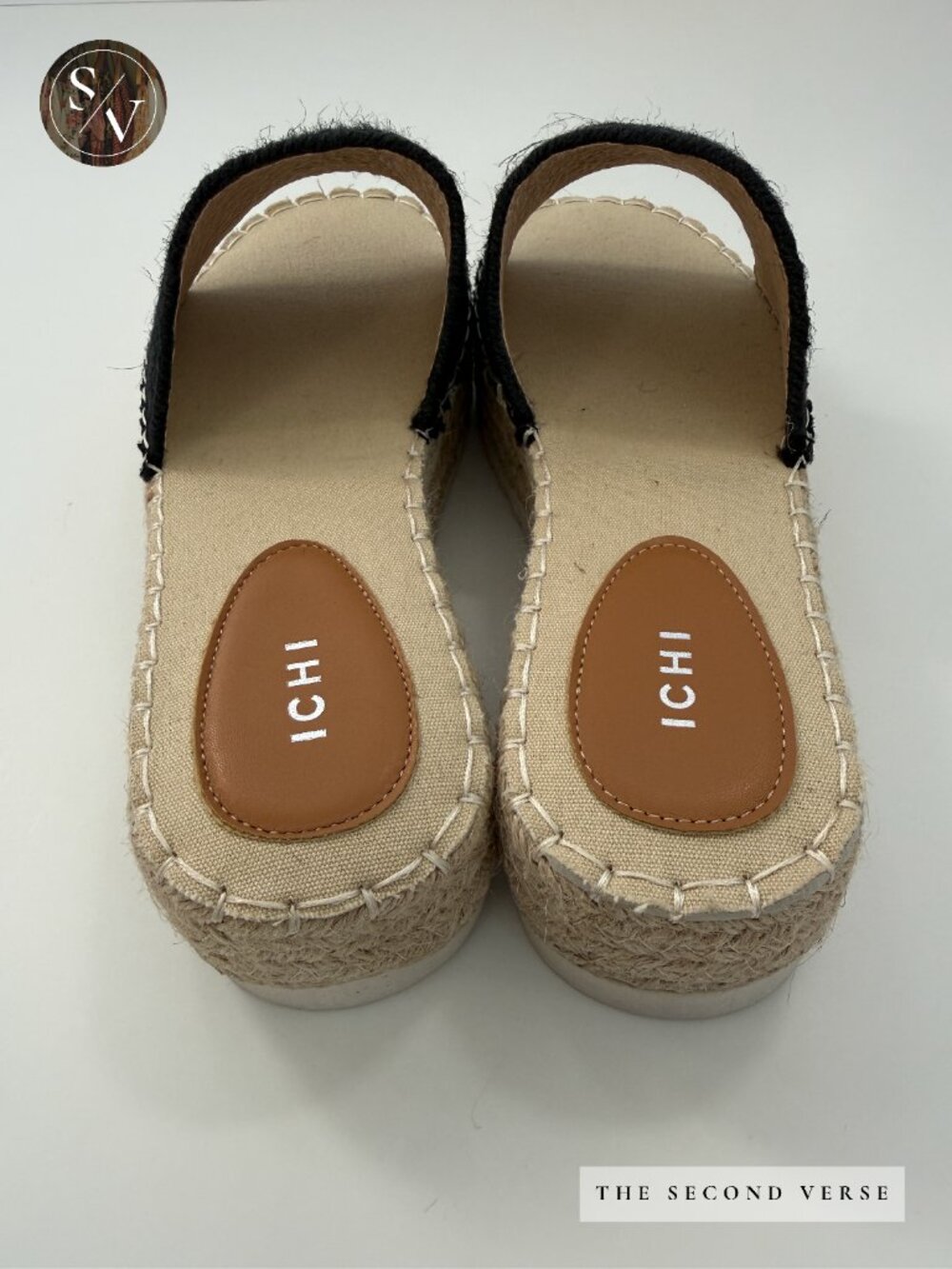 NWT ICHI Platform Slide On Comfy Sandals Natural Black Size 41 (10) - Picture 9 of 10